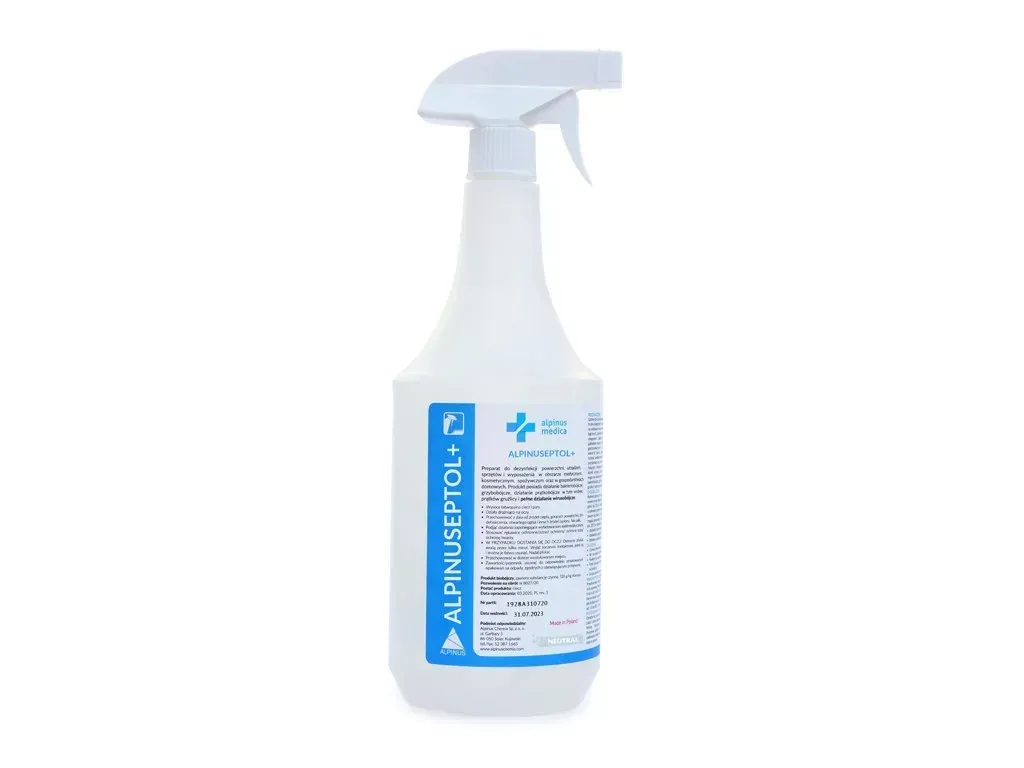 Alpinuseptol+ Neutral Alpinus Medica — засіб для швидкої дезінфекції поверхонь 1 л (зі спреєм)