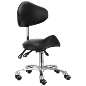 Круглий стілець зі спинкою на колесах