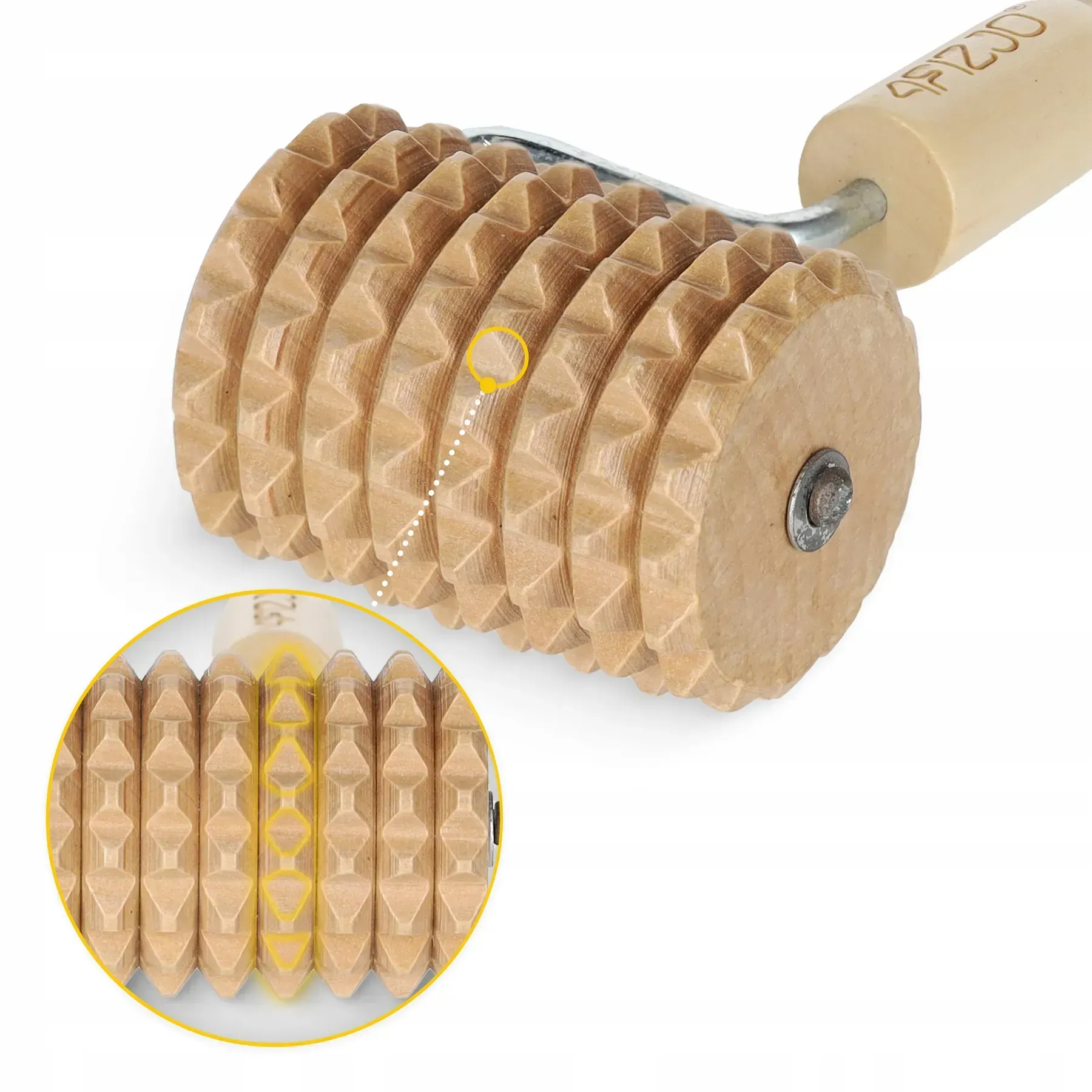 МАСАЖНИЙ РОЛЕР, ДЕРЕВ'ЯНИЙ РОЛЕР З РУЧКОЮ - Зображення 4