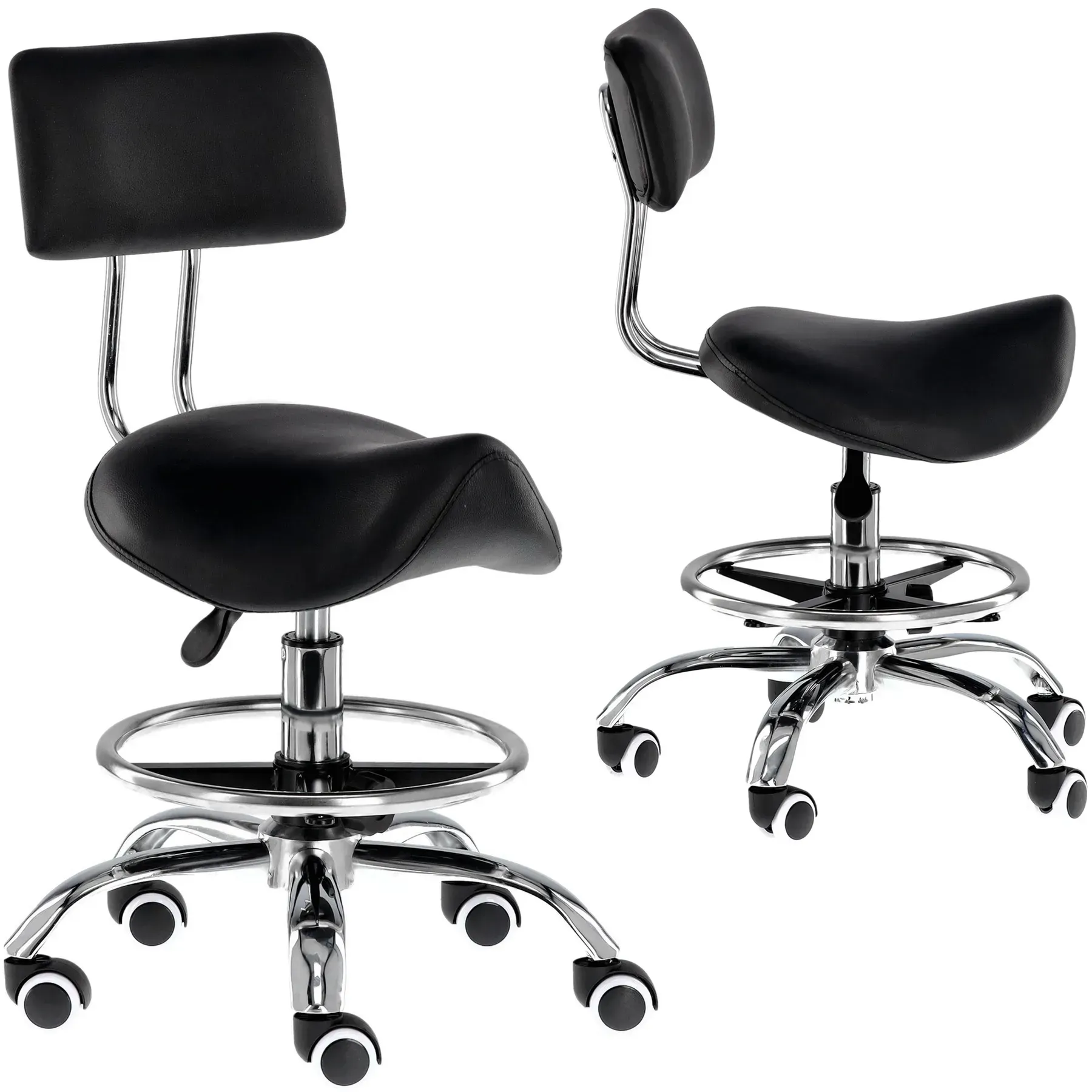 Стілець сідло зі спинкою для бюті-майстра