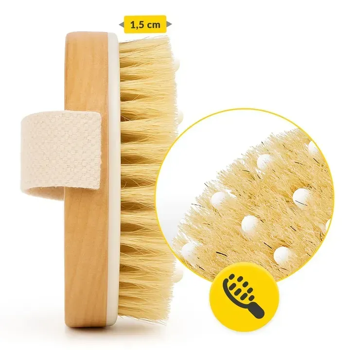 СУХА МАСАЖНА ЩІТКА, ЩІТКА ЖОРСТКА - Зображення 2