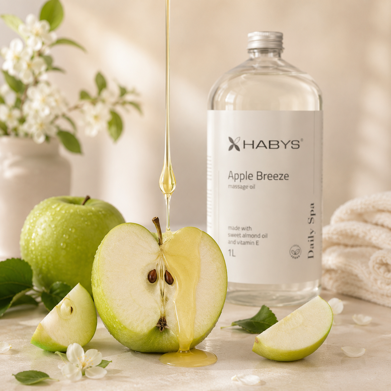 Масло для масажу Daily Spa Apple Breeze HABYS 1л - Зображення 5