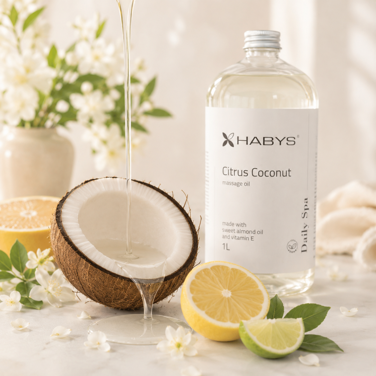 Масло для масажу Daily Spa Citrus Coconut HABYS 1л - Зображення 5